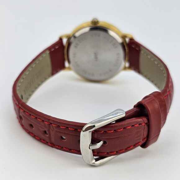 Advance Women\'s Watch 32MM White Dial‎ New Red Leather Bands New Battery main image 14